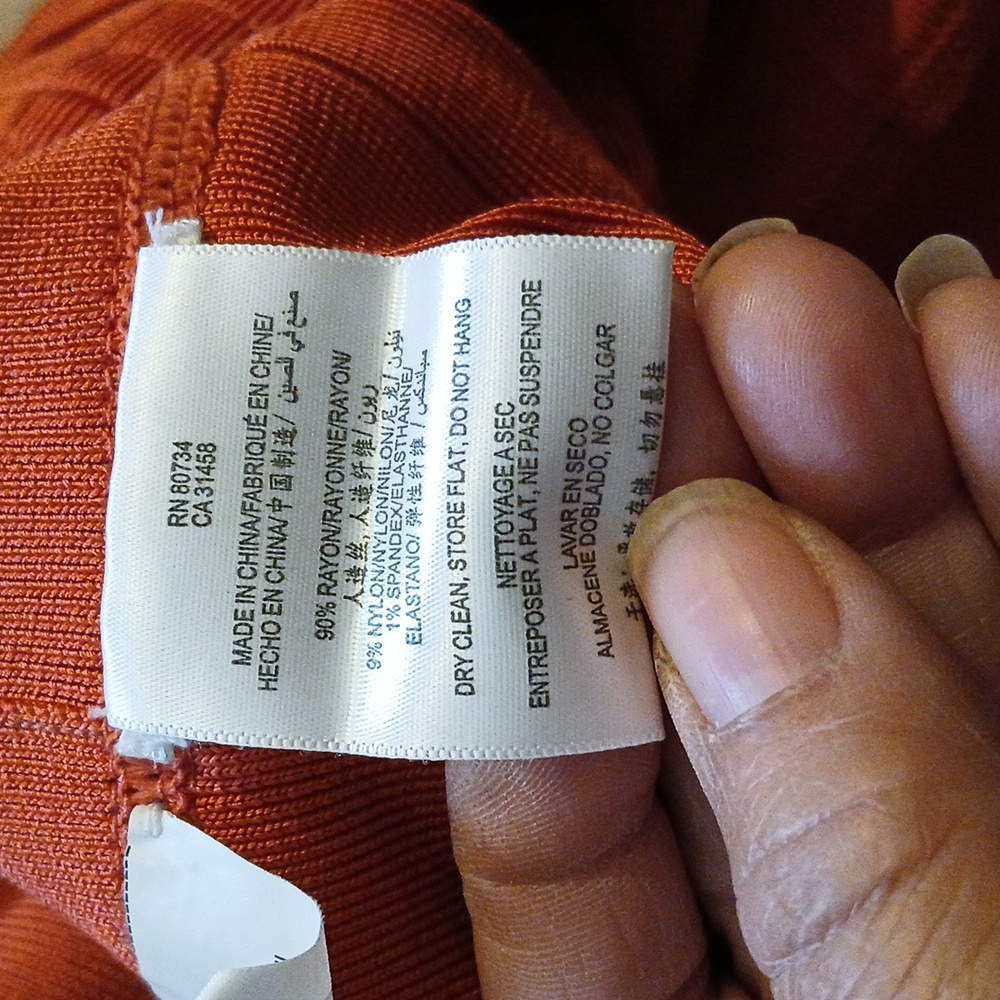 NWOT $2147 Herve Leger Orange Bandage Zip Front Dress - Picture 10 of 10